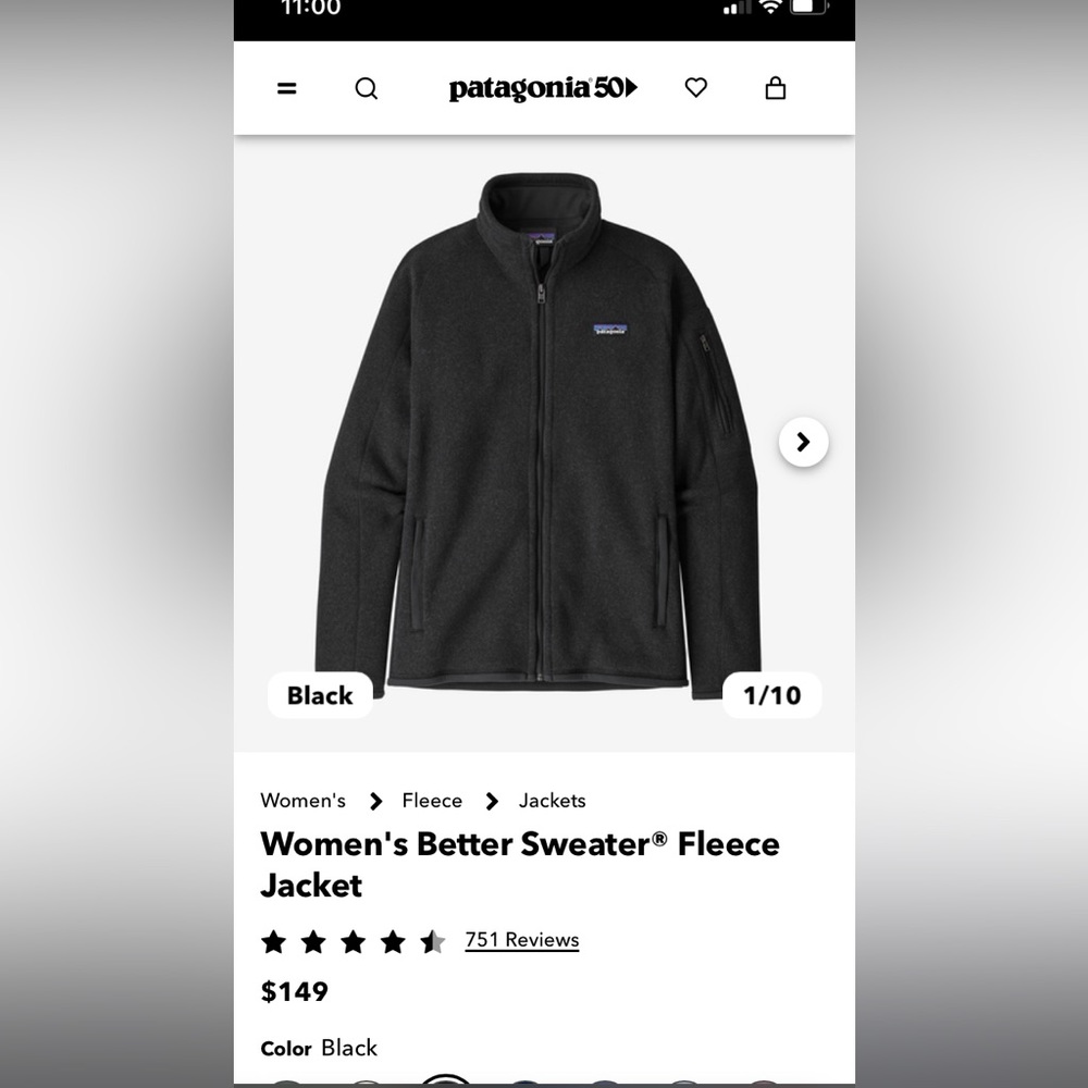 COPY - Patagonia women’s better sweater fleece jacket zip up. Size medium.